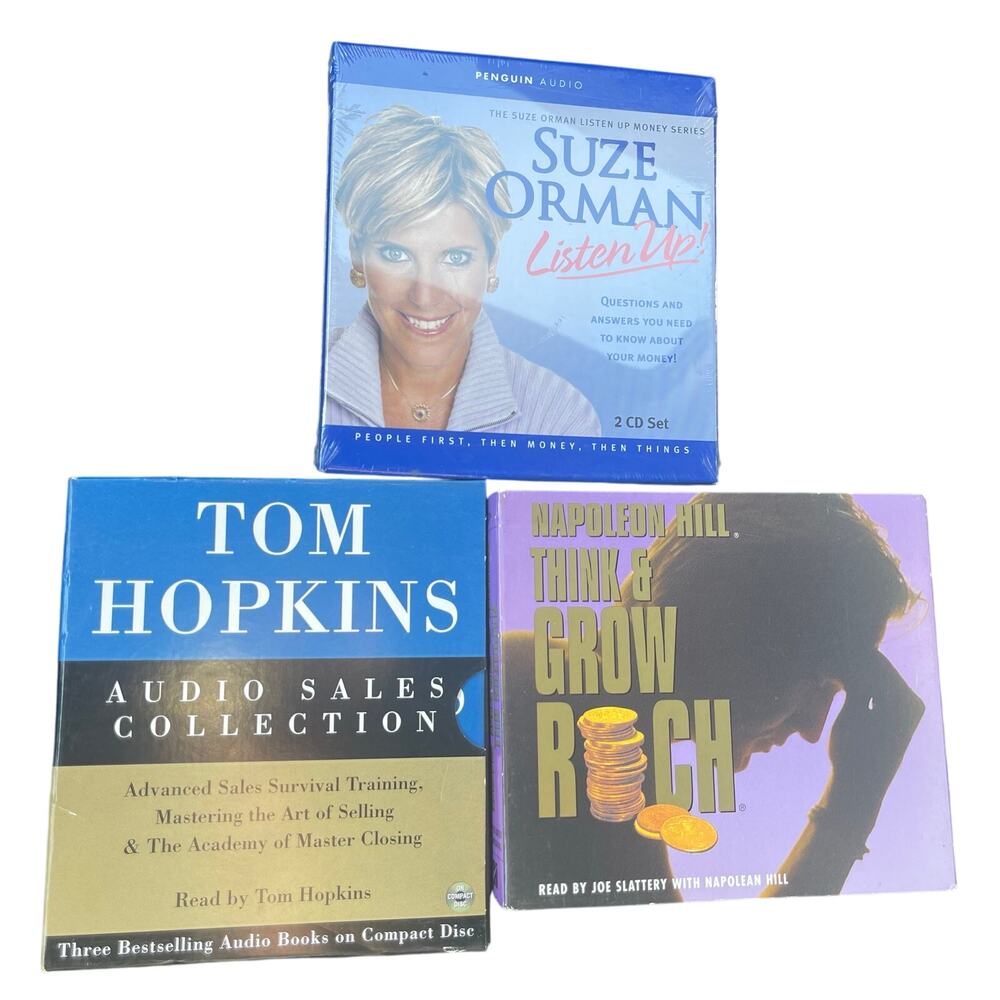 MONEY AUDIOBOOK BUNDLE - 3 - Tom Hopkins, Susie Orman and Napoleon Hill